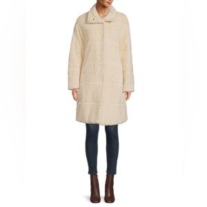 NWT Donna Karan New York Reversible Quilted Faux Fur Coat